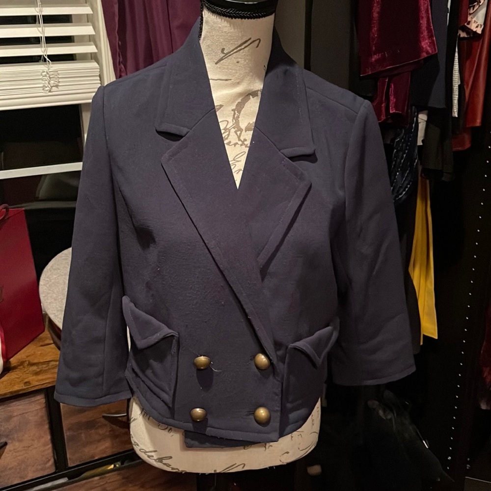 Banana Republic Navy Double Breasted Jacket